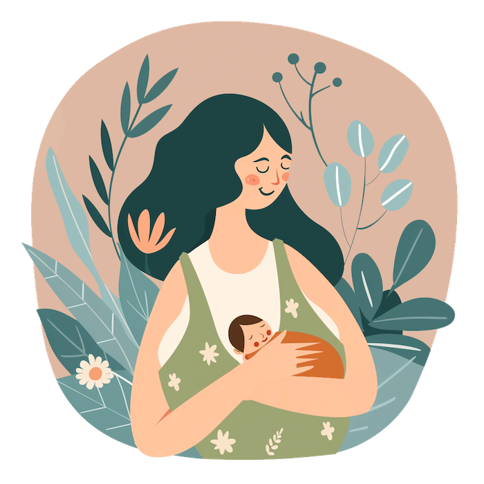 mom and baby vector graphic